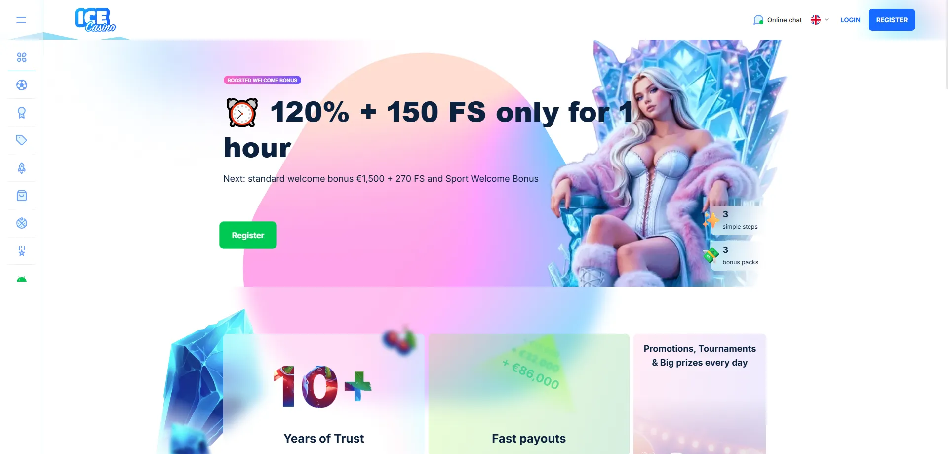 Como inserir o ice casino promo code no cadastro